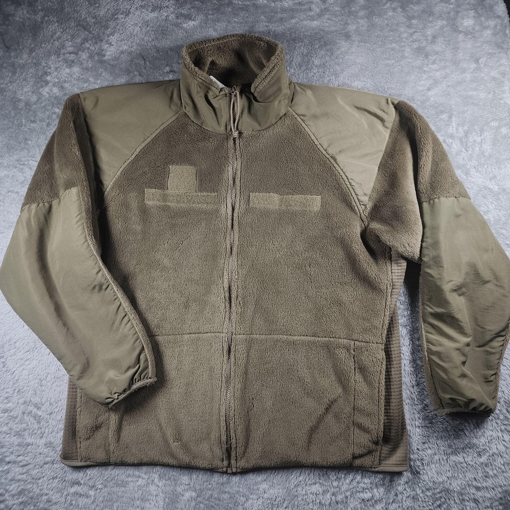 US Military Polartec Gen III ECWCS Jacket Mens Large Brown Fleece Cold Weather